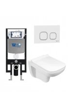 Комплект WeltWasser AMBERG 497 + KEHLBACH 004 GL-WT + AMBERG RD-WT инсталляция с унитазом и кнопкой смыва Комплект WeltWasser AMBERG 497 + KEHLBACH 004 GL-WT + AMBERG RD-WT инсталляция с унитазом и кнопкой смыва
