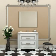 Мебель для ванной Opadiris Оникс 100 белый серебро 