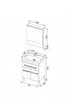 Мебель для ванной Aquanet Сиена 60 черная,1 ящик, 2 дверцы