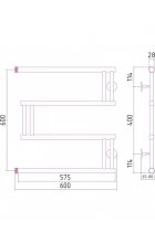 Полотенцесушитель Ru-Glow Элита М 60х60, без полки