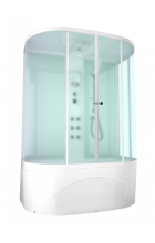 Душевая кабина DOMANI-Spa Neat high, с г/м, бел. стен./мат. стек Душевая кабина DOMANI-Spa Neat high, с г/м, бел. стен./мат. стек