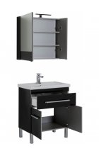 Мебель для ванной Aquanet Сиена 70 черная, 1 ящик, 2 дверцы