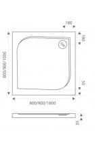 Литьевой поддон Good Door Квадро 80х80 Антрацит