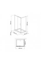 Душевой уголок BandHours Mike/Side/Rectangular 812