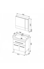 Мебель для ванной Aquanet Сиена 70 черная, 1 ящик, 2 дверцы