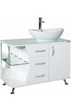 Рио-90 тумба с 3 ящ. белая прав.