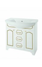 Тиффани-75 тумба с 2 ящ. белый (патина) золото