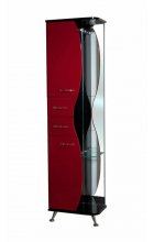 РИО-50 пенал с зеркалом комбин. черный/красный  лев.