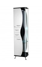 РИО-50 пенал с зеркалом комбин. черный/белый лев. РИО-50 пенал с зеркалом комбин. черный/белый лев.