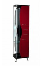 РИО-50 пенал с зеркалом комбин. черный/красный  прав.