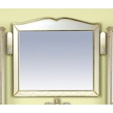 Анжелика - 100 Зеркало белое сусальное золото  со светильниками Л-Анж02100-391Св