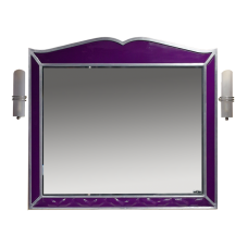 Анжелика - 100 Зеркало сиреневое  сусальное серебро со светильниками Л-Анж02100-411Св