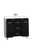 Джулия Qvatro 105 тумба с 3-мя ящиками конус черн Л-Джк01105-0210Ко3