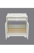 Элис - 80 Тумба прямая белая патина стекло/столешница Л-Эли01080-013Пр