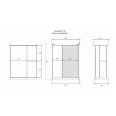 Нарцис - 55 зеркало - шкаф прав. (свет) Э-Нар02055-01СвП