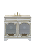 Элис -100 Тумба прямая белая патина стекло/столешница Л-Эли01100-013Пр