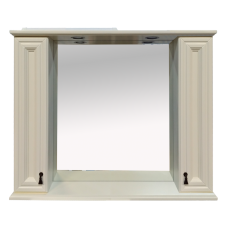 Лувр - 105 Зеркало с 2-мя шкафчиками, слоновая кость П-Лвр03105-10142Ш