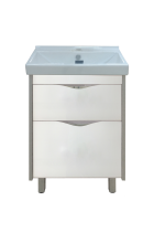 Фест - 60 Тумба 2 ящ. Белая эмаль Стекло П-Фст01060-52102Я