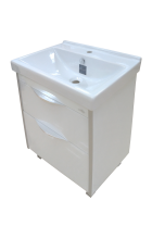 Фест - 80 Тумба 2 ящ. Белая эмаль Стекло П-Фст01080-52102Я