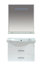 Лика - 75 Зеркало с полочкой (свет) П-Лик03075-Св Лика - 75 Зеркало с полочкой (свет) П-Лик03075-Св