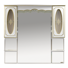 Монако -120 Зеркало - шкаф белая патина/стекло Л-Мнк04120-013Л