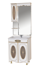 Монако - 70 Тумба прямая белая патина/стекло Л-Мнк01070-013Пр