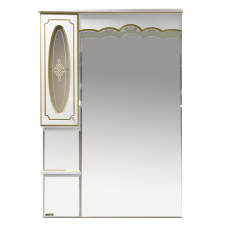 Монако - 80 Зеркало - шкаф лев. белая патина/стекло Л-Мнк02080-013Л