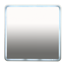 3 Неон - Зеркало LED  800х800 сенсор на корпусе (с круглыми углами) П-Нео080080-3ПРСНККУ