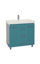 Джулия Qvatro - 90 тумба с 3-мя ящиками голубая Л-Джк01090-0610Пр3Я