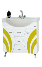 Каролина - 80 Тумба с 3-мя ящ. ЖЕЛТОЕ (стекло) П-Крл01080-3153Я