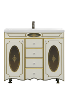 Монако - 90 Тумба с 4 ящиками бежевая патина/стекло Л-Мнк01090-0334Я