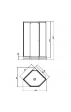 Душевая кабина Penta New узорч/проф мат хром